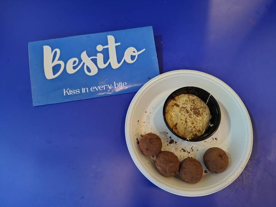 Tiramisu balls on a plate